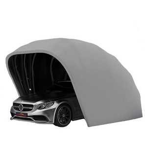 Abri de voiture rétractable et pliable, <span class=keywords><strong>garage</strong></span> portable, structure en acier inoxydable, toit en tissu Oxford 600D, pour stationnement extérieur - Product Image 1