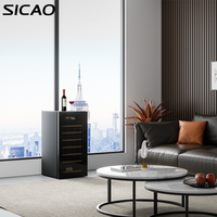 SICAO 5-20C ° Micro-ondes Mini Porte Rouge Humidité & Température Contrôlée Cave Refroidisseur De Vin Armoire Réfrigérateur Cave Réfrigérateur