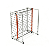 Support de séchage pour peinture pour portes d'armoires, panneau métallique, roues verrouillables, profondeur réglable, type sol
