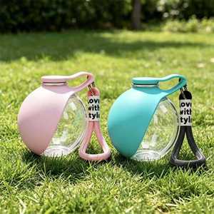 Bouteille d'eau pour chien avec bol en silicone amovible, construction en acier inoxydable de 285 ml, anti-fuite pour les activités de plein air comme la promenade - Product Image 4