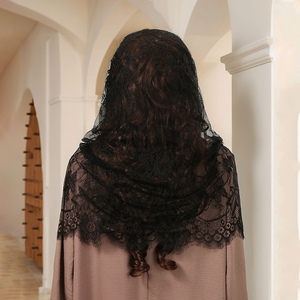 Nuovo Design testa di nozze avvolge sottile Voile per la chiesa sciarpa da preghiera cava <span class=keywords><strong>Mantilla</strong></span> ricamato <span class=keywords><strong>velo</strong></span> rotondo di pizzo all'ingrosso - Product Image 6