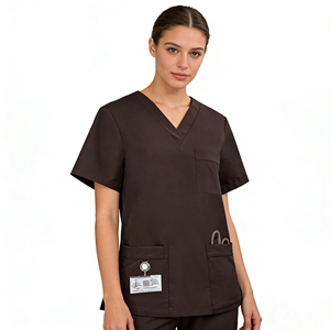 Nuevo Conjunto de Uniformes Médicos de Moda Unisex Gris/Morado Uva/Verde Turquesa para Hospital Quirúrgico con Detección de Agujas Servicio OEM - Product Image 3