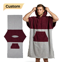 Serviette de plage à capuche personnalisée en microfibre, séchage rapide, haute qualité, style moderne de luxe, légère, poncho de surf pour adulte