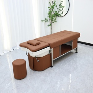Lit de massage <span class=keywords><strong>professionnel</strong></span> pour salon de coiffure, lit de lavage de cheveux doux, lit de spa pour la tête, circulation d'eau, salon de coiffure - Product Image 5