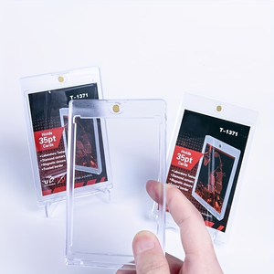 Porte-cartes magnétique 35PT avec fermeture éclair – Étui de rangement transparent en plastique pour cartes de sport de baseball - Product Image 4