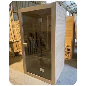 غرفة ساونا خشبية داخلية تعمل بالأشعة تحت الحمراء مزودة بسخانات من السيراميك تعمل بجهد شخصين - Product Image 1