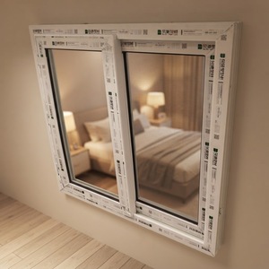 Fenêtre coulissante en PVC personnalisable, double vitrage isolant, résistante aux intempéries, pour balcon et terrasse, directement de l'usine - Product Image 1