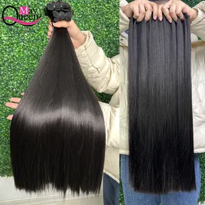 Bundel Rambut Utuh Kutikula Virgin Vietnam Yang Belum Diproses Vendor Rambut Indian Indian Weft Mentah Yang Ditarik Ganda Ekstensi Rambut Manusia