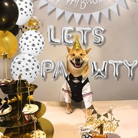 Fournitures pour fête d'anniversaire sur le thème des animaux de compagnie, ensemble de ballons en feuille d'aluminium LET'S PARTY
