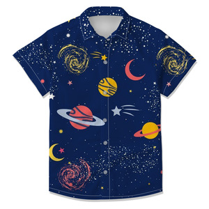 Men's Hawaiian Shirt Short Sleeve Tropical Print Summer Vacation Casual Turn-<b>down</b> Collar Breathable Poplin Fabric - Product Image 5