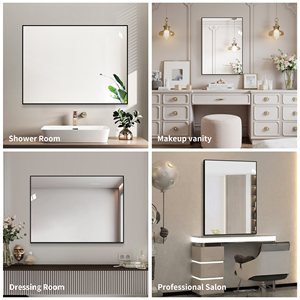 Specchio da Bagno con Cornice in Alluminio Nero 24x32 Pollici, Specchio da Parete HD Senza Rame Argento, da Appendere Orizzontalmente o Verticalmente - Product Image 5