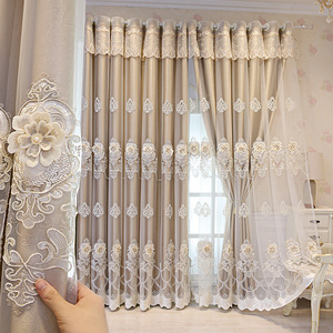 Atmosphère En Relief Brodé <span class=keywords><strong>Rideaux</strong></span> Moderne Simple Européen <span class=keywords><strong>Double</strong></span> Épaissi Ombrage Fini Salon Chambre De Luxe 10 - Product Image 5