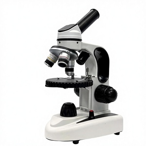Microscope composé monoculaire pour adultes et débutants, 40X-2000X, LED, kit d'expérimentation avec diapositives pour l'éducation à domicile (blanc noir) - Product Image 1