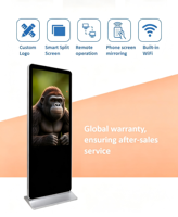 Pantalla LCD Digital para Interiores, Animaciones y Gráficos, Resolución 4K, CMS Integrado, para Publicidad en Tiendas Minoristas, Tipo Tótem