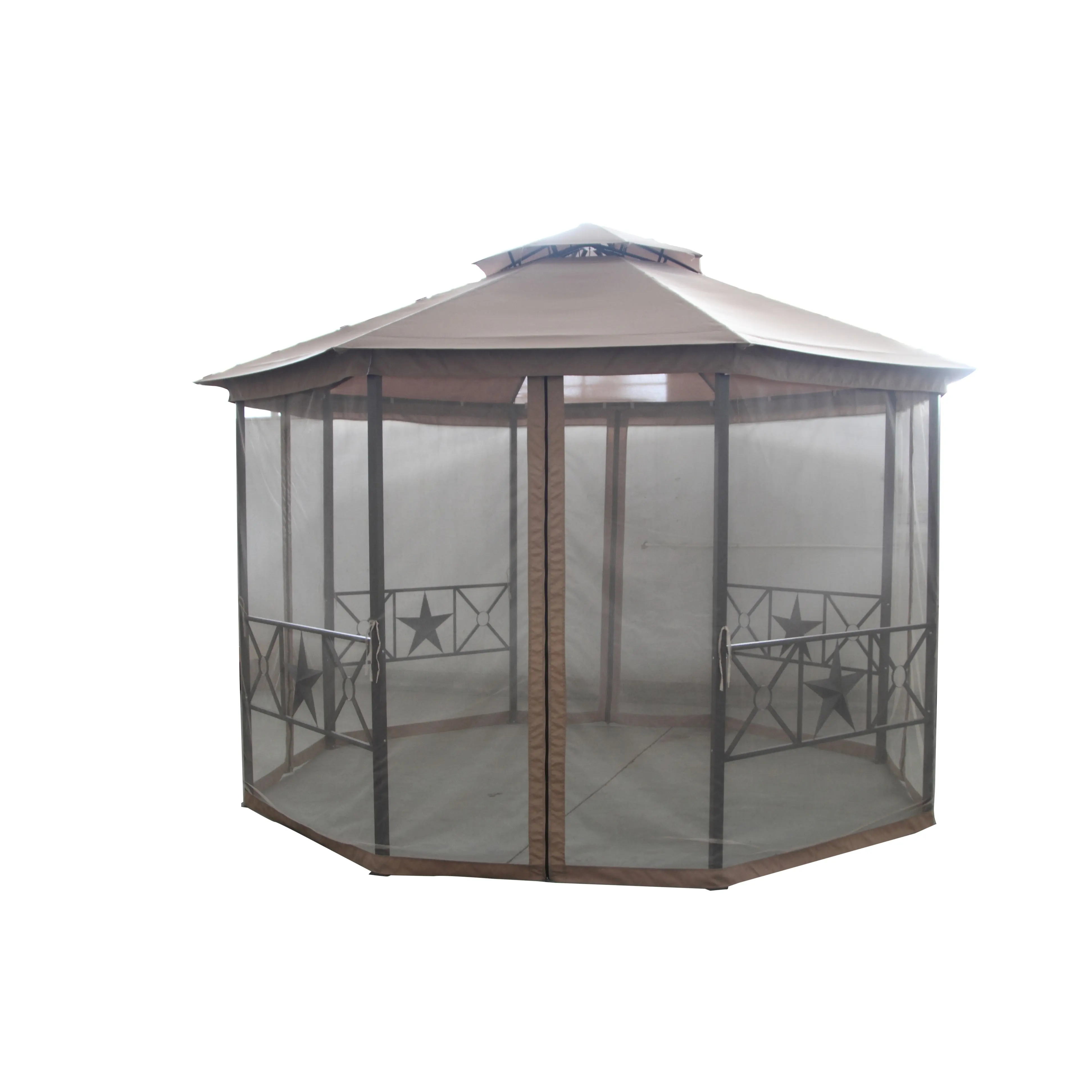 Gazebo de aço externo de 8 'x 8', com cortina de malha