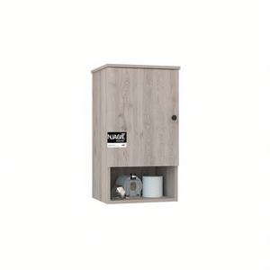 Armoire de salle de bain à une porte Arya, gris clair, murale, en bois, design minimaliste - Product Image 1