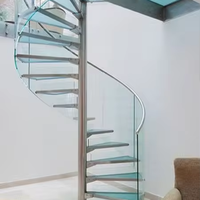 Escalier en colimaçon rond incurvé moderne en arc droit Ace