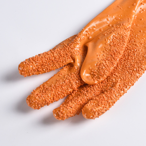 Gants de sécurité industriels imperméables anti-huile et anti-chimiques en PVC orange entièrement enduits de caoutchouc antidérapant de qualité 27 cm 30 cm 35 cm 40 cm - Product Image 3
