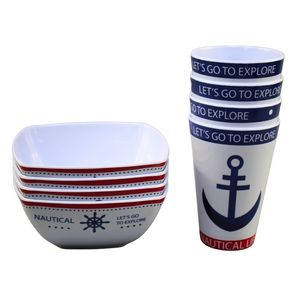 <span class=keywords><strong>2025</strong></span> mùa hè hải lý <span class=keywords><strong>melamine</strong></span> Bộ đồ ăn đặt 16 cái vuông tấm bát chén tùy chỉnh cho khách sạn nhà hàng - Product Image 2