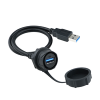 Connecteur étanche Lshitech USB femelle vers mâle, adaptateur rond pour panneaux solaires, bornes de recharge et machines industrielles