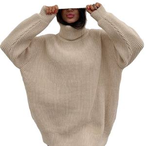 Pull ample chaud et épais Vintage <span class=keywords><strong>col</strong></span> haut décontracté <span class=keywords><strong>col</strong></span> <span class=keywords><strong>roulé</strong></span> pulls pour femmes - Product Image 6