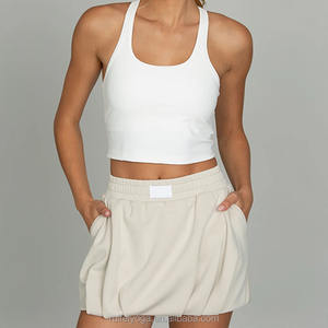 Logotipo personalizado ligero suave ropa de tenis verano bolsillos ocultos de cintura alta deportes Golf tenis burbuja falda para las mujeres - Product Image 3