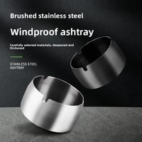 Asbak Stainless Steel Grosir Langsung dari Pabrik untuk Rumah, Hotel, Warnet, KTV; Hadiah Kreatif Tahan Angin dan Tahan Jatuh