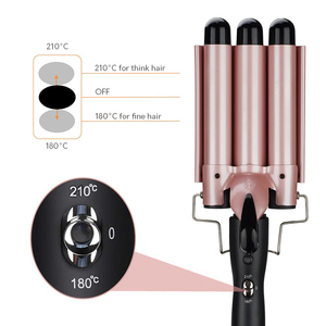 LIDOW Máy Uốn Tóc Bằng Điện 3 Thùng Tiện Dụng Chất Lượng Cao Chuyên Nghiệp Máy Uốn Tóc Xoăn Máy Uốn Tóc 3 Thùng Lượn Sóng - Product Image 5