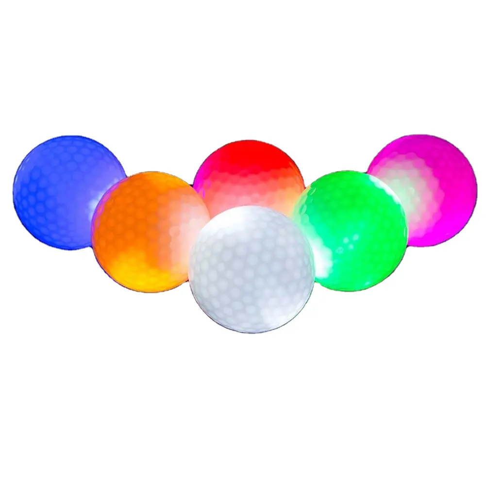 ลูกกอล์ฟยางสังเคราะห์ LED ส่องสว่างมักจะลูกสดใสเหมาะสำหรับการใช้กลางคืนหลายสีตัวเลือกขายส่ง