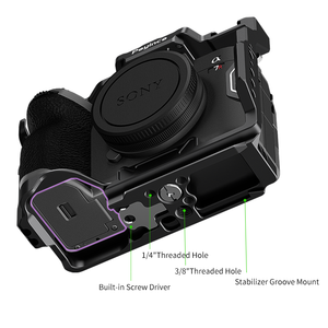 Kit de Cage d'Appareil Photo Léger pour Série <span class=keywords><strong>Sony</strong></span> <span class=keywords><strong>A7R</strong></span> V/A7 IV avec Cage d'Appareil Photo, Poignée Supérieure et Poignée Latérale - Product Image 3