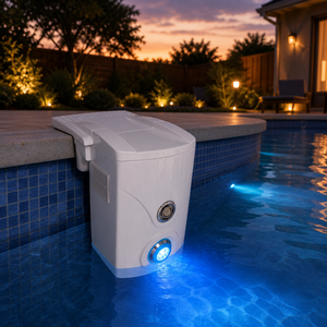Filtre de <span class=keywords><strong>piscine</strong></span> mural avec <span class=keywords><strong>buse</strong></span> à jet réglable, lumière LED subaquatique intégrée et plateforme antidérapante pour <span class=keywords><strong>piscine</strong></span> hors sol - Product Image 3