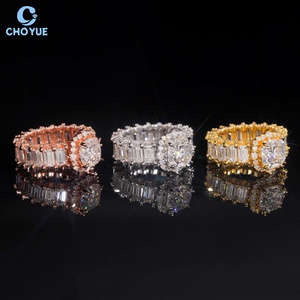 Luxury Cluster Cushion Moissanite Fully Band <b>Iced</b> Out Solid Sterling Silver 925 Hip Hop Jewelry VVS Moissanite Diamond Band <b>Ring</b> - Product Image 3