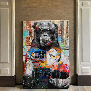 ديكور المنزل دروبشيبينغ الفن طباعة غوريلا رائد فضاء شعبية قماش البوب الفن الكتابة على الجدران الفن قماش اللوحة الزيتية - Product Image 1