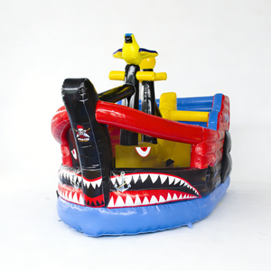 Château gonflable commercial en PVC en forme de bateau pirate avec toboggan intégré pour enfants, idéal pour les fêtes et les locations en extérieur - Product Image 5