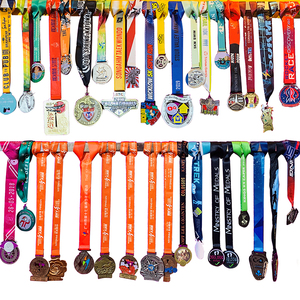 FREE Sample Custom Your Own Blank Zinc Alloy 3D Gold Metal Award Marathon Running Sport Award Medal with Ribbon