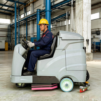 Nettoyeur de sol électrique autoporté avec réservoir d'eau propre de 240 L, balayeuse de nettoyage haute performance pour entrepôt et centre de distribution