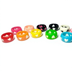 2026 Luxury Trendy Heart Pattern Ceramic Resin Bangle Handmade Fashion Jewelry <b>Bracelets</b> <b>Red</b> White Fancy Design with Woman - Product Image 1