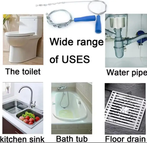 Paquete de 6 herramientas de limpiador de drenaje profesional, juego de serpiente de drenaje de émbolo de inodoro con gancho giratorio para zuecos de pelo, fregadero, ducha, bañera - Product Image 2