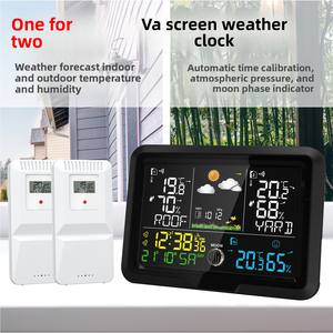 Medidor <span class=keywords><strong>de</strong></span> Temperatura y Humedad Interior/Exterior con Pantalla a Color 5087, Pronóstico del Tiempo, Corrección Automática <span class=keywords><strong>de</strong></span> Hora, <span class=keywords><strong>Fase</strong></span> Lunar, RF - Product Image 5