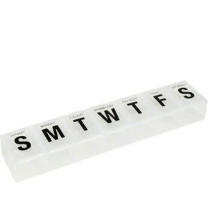 <b>7</b> Compartment Small Pill Box Plastic Capsule Case for Vitamins and <b>Tablets</b> White - Product Image 3