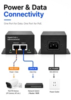 Inyector PoE de 1G 10G 60W IEEE 802.3af/at/bt, Fuente de Alimentación PoE de 4 Pares, 54V CA 100-240V para WiFi AP, Cámara IP, OEM, ODM