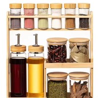 Étagère de rangement de cuisine en bambou naturel à 3 niveaux, design multi-couches, pour la décoration de la maison et des restaurants, présentoir élégant pour la vaisselle