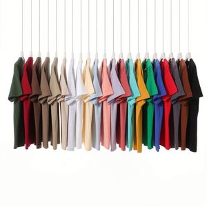 T-shirt unisexe tendance de marque, coupe ample, col décontracté, en coton pur 230g, blanc pur, manches courtes, épaules tombantes, pour hommes - Product Image 4