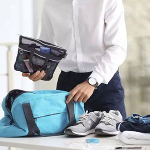 Portable Shower Handbag, Transparent Mesh Makeup <b>Bag</b>, Storage <b>Bag</b>, Travel Wash <b>Bag</b>, Mesh <b>Beach</b> <b>Bag</b> - Product Image 2