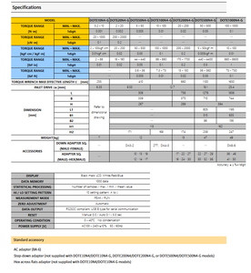 Testeurs de clés dynamométriques TOHNICHI fabriqués au Japon, modèles DOTE100N4-G-MD2, DOTE200N4-G-MD2, DOTE500N4-G-MD2, DOTE1000N4-G-MD2 - Product Image 6