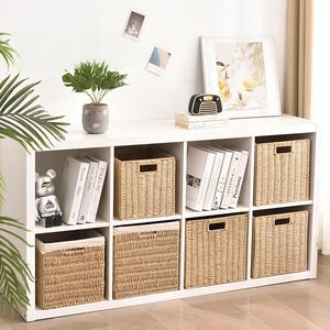 <span class=keywords><strong>Rotin</strong></span> grille armoire panier de rangement tissé stockage pour bureau collations vêtements jouets boîte de rangement pliable - Product Image 5