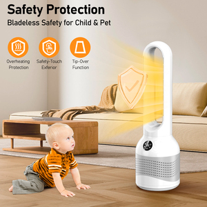 Di alta qualità senza rumore di sicurezza aria di raffreddamento tavolo senza sede ventilatore con purificatore d'aria Hepa senza pale riscaldatore del ventilatore a doppio uso - Product Image 4