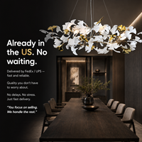 Lustre en céramique de luxe de 47 pouces en forme de feuille de Ginkgo, luminaire suspendu moderne en laiton pour salle à manger, salon, hôtel et décoration de villa