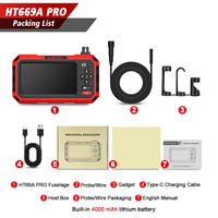Habotest Ht669a Pro, endoscope industriel flexible avec câble, inspection, 8 mm, 2 caméras avec USB, serpent endoscopique HD