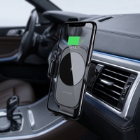 Support de téléphone universel pour voiture avec chargeur sans fil 15W, fixation rapide par ventouse pour tableau de bord et pare-brise, vente en gros